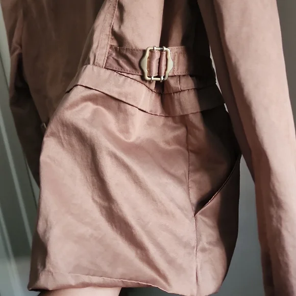 Arden B Y2K Rose Gold Bomber Jacket Fitted Metallic Vintage - Picture 7 of 12